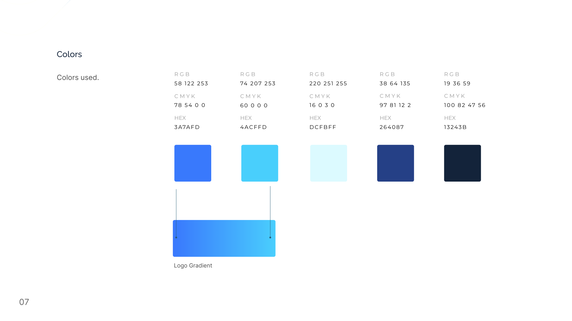 Colour palette, as delivered in the manual