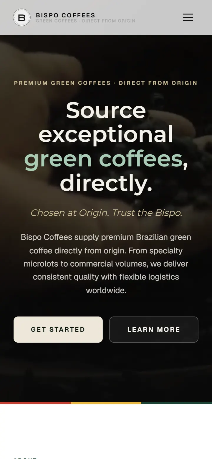Bispo Coffees — ta sama strona na telefonie