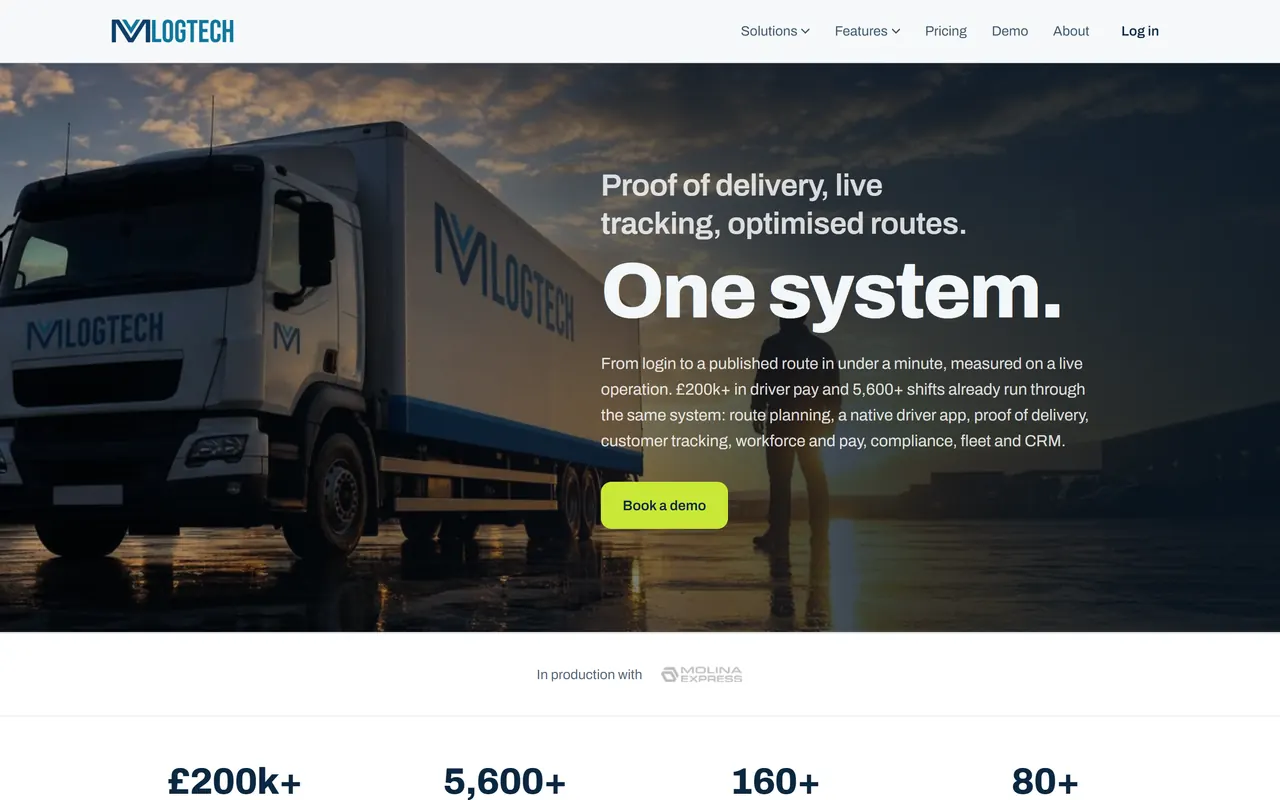 MLogTech — strona na komputerze